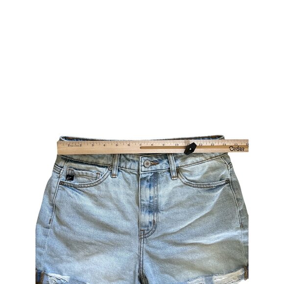 KanCan Denim Shorts Womens 5 26 Blue Distressed Ripped Raw Hem Mid Rise Casual - Picture 5 of 7